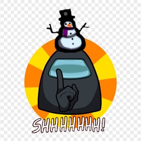HD Black Among Us Crewmate Shhh Logo With Snowman Hat PNG