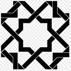 Black Islamic Arabic Geometric Pattern Icon