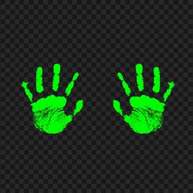 HD Fluo Green Two Realistic Handprint PNG