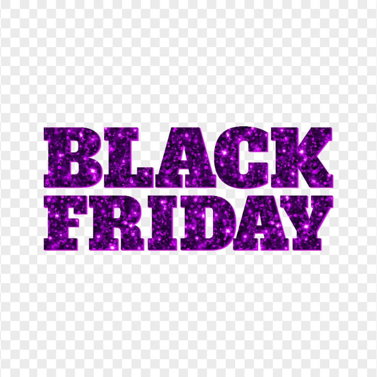 HD Black Friday Text Logo Purple Glitter PNG