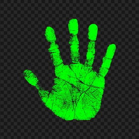 HD Fluo Green Real Hand Print PNG
