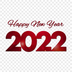HD 2022 Red Text Happy New Year Wishes PNG