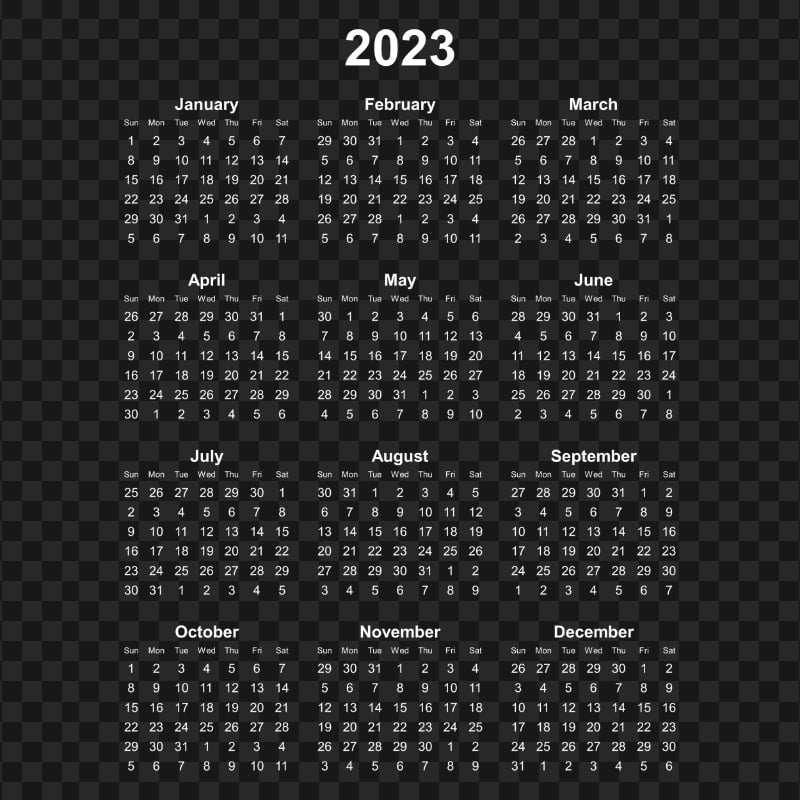 Calendrier 2023 png