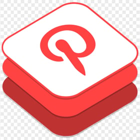 Square 3D Pinterest App Icon iOs Style