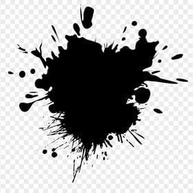 Black Color Paint Splash Image PNG