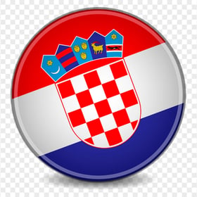 Round Circular Croatia HR Flag Icon PNG