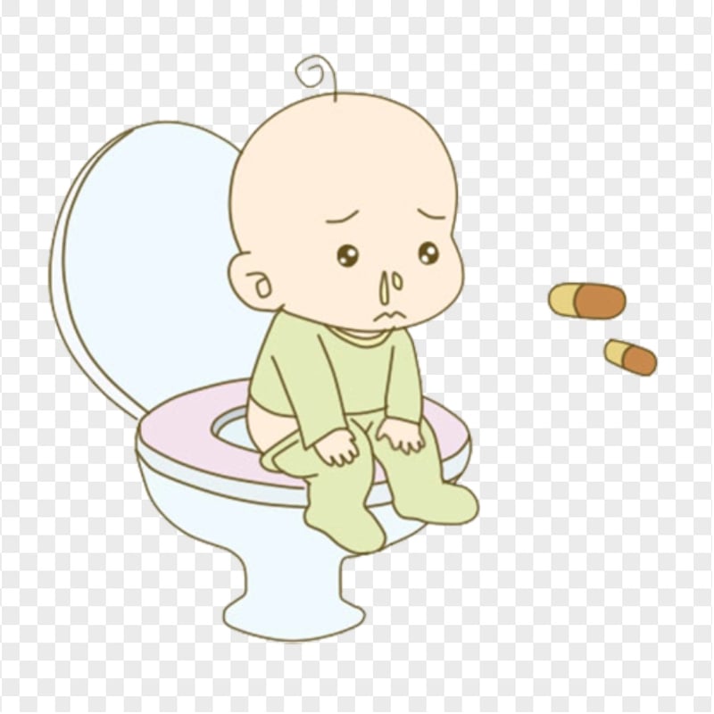 Cute Child Sick Has Diarrhea Sitting On A Toilet