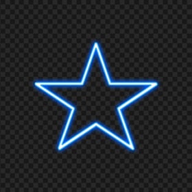 HD Blue Neon Star Transparent PNG