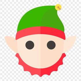 Flat Elf Face Icon Christmas Holiday Character PNG