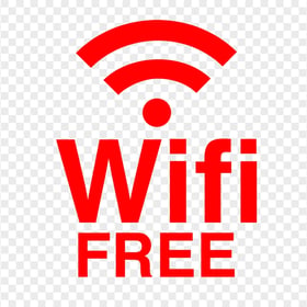 WIFI Free Red Logo Sign Image PNG