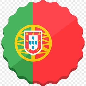 Vector Wavy Circle Portugal Flag Icon PNG