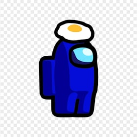HD Dark Blue Among Us Crewmate Character With Egg Hat PNG