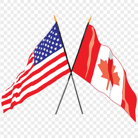 HD United States And Canadian Flags Illustration PNG