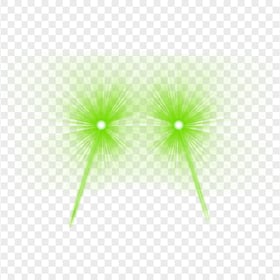 Green Lazer Eyes Flare Effect Front View PNG