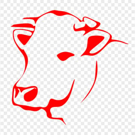 HD Red Cow Head Logo Silhouette PNG