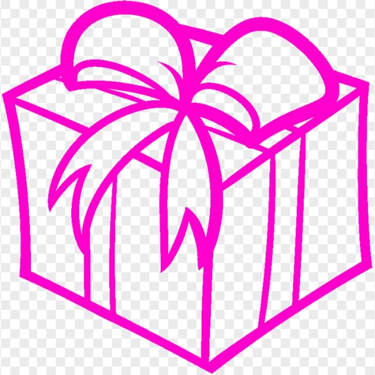 Pink Drawing Gift Box Icon PNG IMG | Citypng