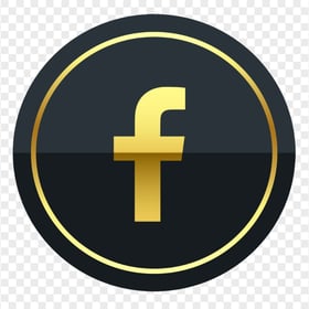 HD Round Luxury Facebook Gold & Black Icon PNG