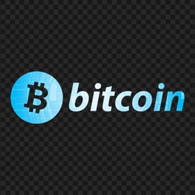 HD Blue Bitcoin Text Logo PNG