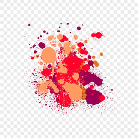 HD Red and Orange Paint Splash Drop Transparent Background