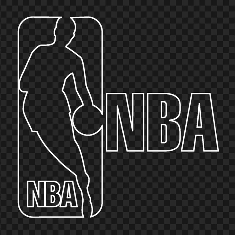 NBA Outline White Logo HD PNG