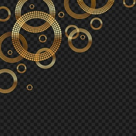 Gold Circles Rings Pattern PNG Image