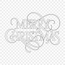 HD Black Outline Merry Christmas Word Text Logo PNG