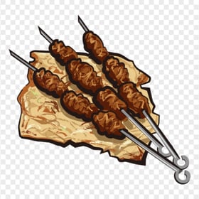 HD Cartoon Beef Liver Meat Kebab PNG