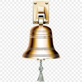 Realistic Hanging Metal Gold Bell Transparent PNG