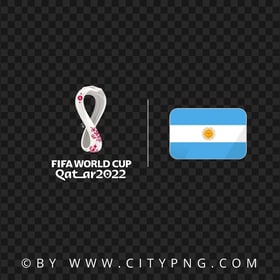 Argentina Flag With Fifa Qatar 2022 World Cup Logo PNG