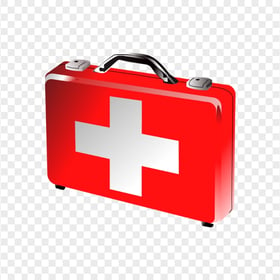 Emergency Red Illustration 3D First Aid Bag Icon