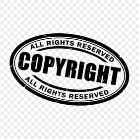 Copyright All Rights Reserved Black Stamp PNG