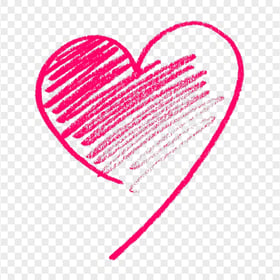 HD Pink Heart Pencil Scribble Art PNG