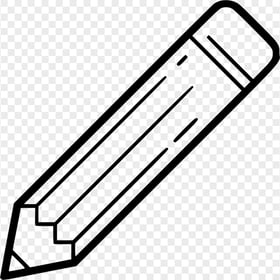 HD Black Outline Angle Pencil Icon PNG