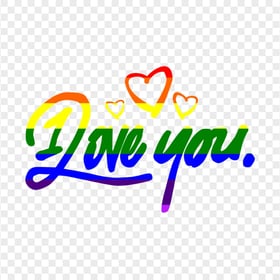 HD Rainbow I Love You Text PNG