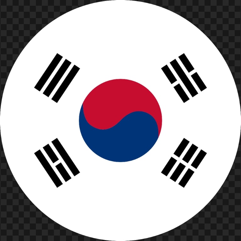 HD South Korea Circle Round Flag Icon PNG