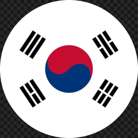 HD South Korea Circle Round Flag Icon PNG