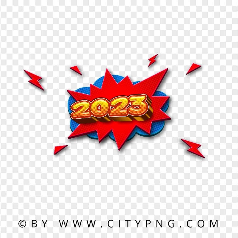 2023 Pop Art Logo Text HD PNG