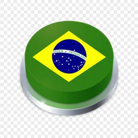 Brazil Flag On 3D Button Icon FREE PNG