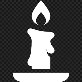 Candle White Silhouette Icon PNG Image