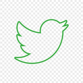 HD Green Outline Twitter Bird Logo Icon PNG