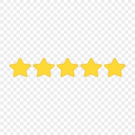 Clipart Yellow Five Customer Review Stars PNG