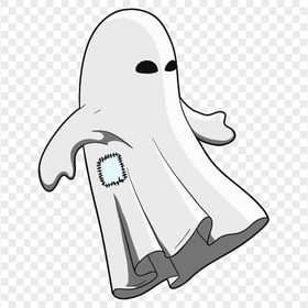 Cartoon Halloween Flying Ghost Character PNG Image