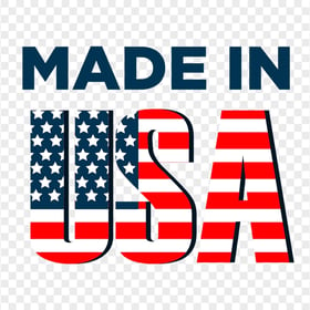 Made In USA Words Flag Style Logo Sign PNG Image