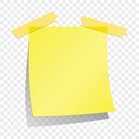 Yellow Sticky Note With Adhesive Tape HD PNG