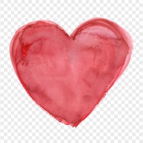 Red Watercolor Heart Love Valentine Romance HD PNG