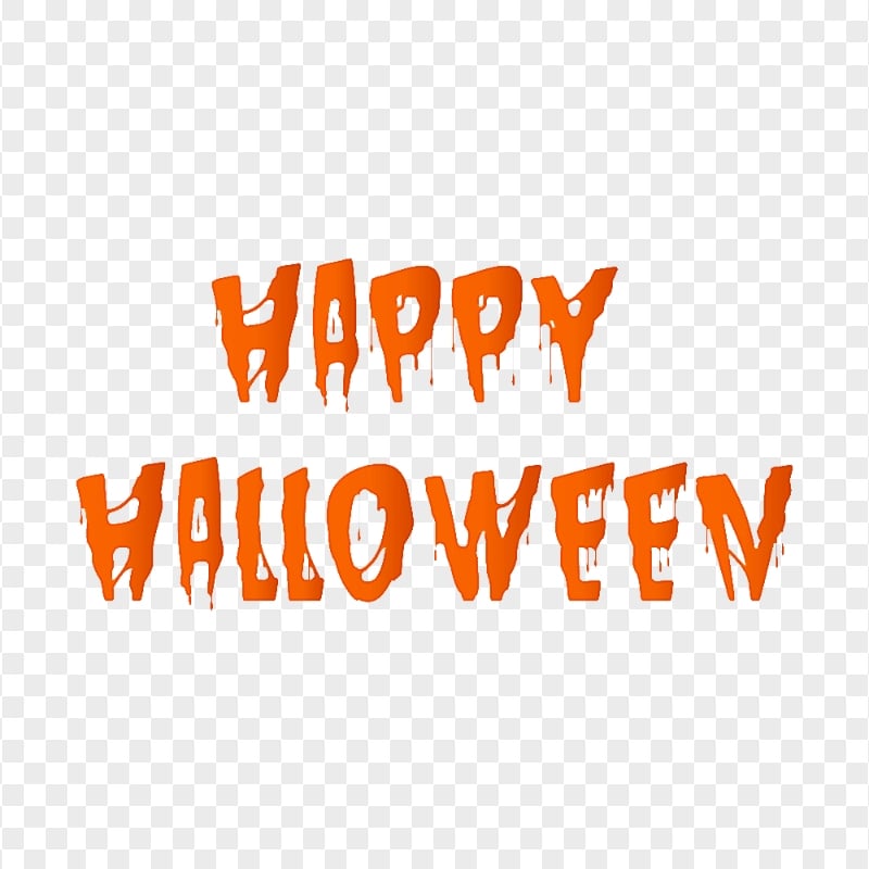 HD Orange Happy Halloween Words Letters Text PNG