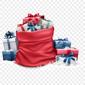 HD Christmas New Year Bag Of Gifts Illustration PNG