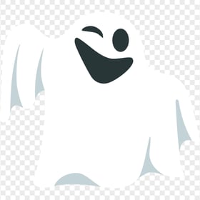 Clipart Cartoon Halloween White Ghost Saying Hello