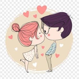 Download Cute Lovely Cartoon Clipart Couple PNG