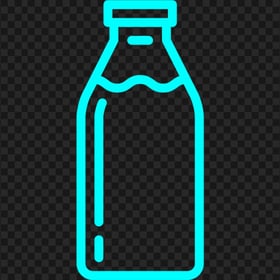 Blue Outline Milk Water Drink Bottle Icon PNG